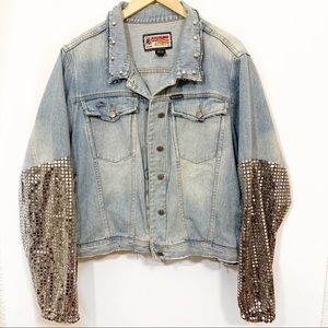 Vintage Americana Blues Sequin Jean jacket